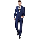 P&L Men's 2-Piece Classic Fit Single Breasted 2 Buttons Blazer & Trousers Suit