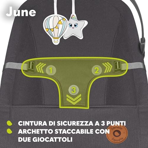 June Sdraietta Dondolo Pieghevole dalla Nascita a 9 kg