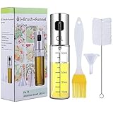 Oil Sprayer Bottle with Scale Oil Dispenser Food-Grade Air Fryer Vinegar Olive Oil Sprayer for Cooking BBQ Making Salad Cooking Baking Roasting Grilling Frying