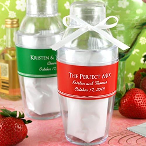 Favors Set of 24 Personalized Cocktail Shaker with Strawberry Daiquiri Mix Bridal Wedding Favors