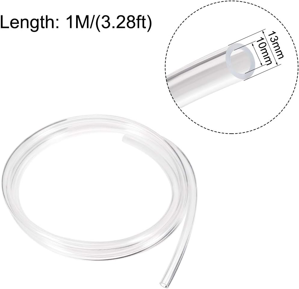 sourcing map PVC Clear Vinyl Tubing, 10mm(3/8") x 13mm(1/2") Plastic Tube Flexible Water Pipe 3.3ft, 10mm x 13mm - Image 4