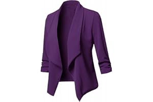FARTEY Womens Casual Blazers Open Front Long Sleeve Cardigan Jackets Long Sleeve Loose Solid Bussiness Work Blazer Jacket