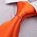 Dan Smith Orange Men Neck Tie Wrinkle-Free Satin Solid Neck Ties DAA3E01C Orange Red