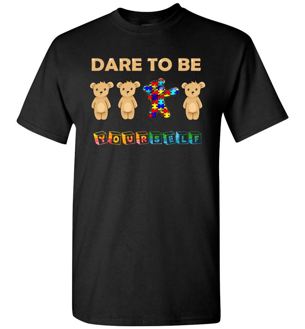 Autism Awareness Bear Dabbing Dare To Be Yourself T-shirt