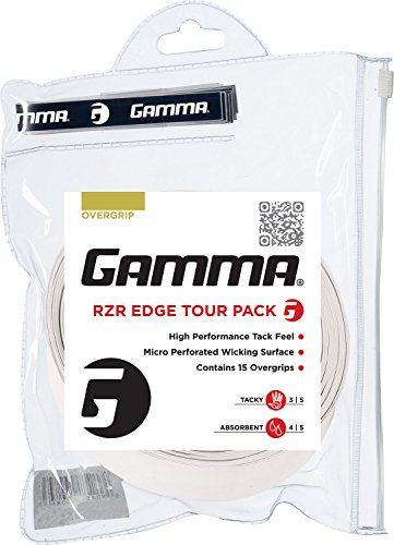Gamma Sports RZR Edge Overgrip Tour 15 Pack - White