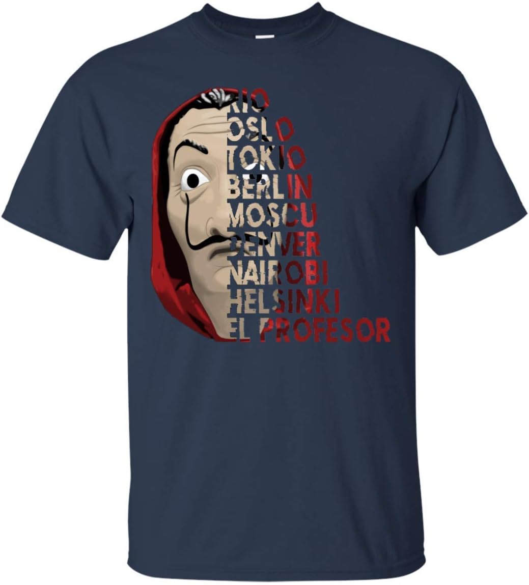 Katrina M Vaughn Money Heist - La Casa De Papel Inspired Characters Names Shirt,Navy,Medium