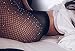 PrincessXOXO Women's Rhinestone Fishnets Tights High Waist Pantyhose Stockings Crystal Mesh (White Rhinestone Black)