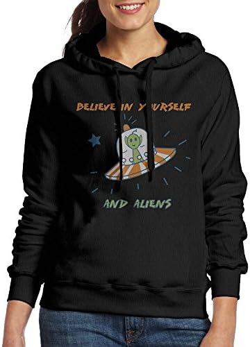 PINPINTA Sweatshirt Hoodie For Women Summer Believe In Yourself (and Aliens) Cute Print Hoodie Sweatshirts Tops Pullover