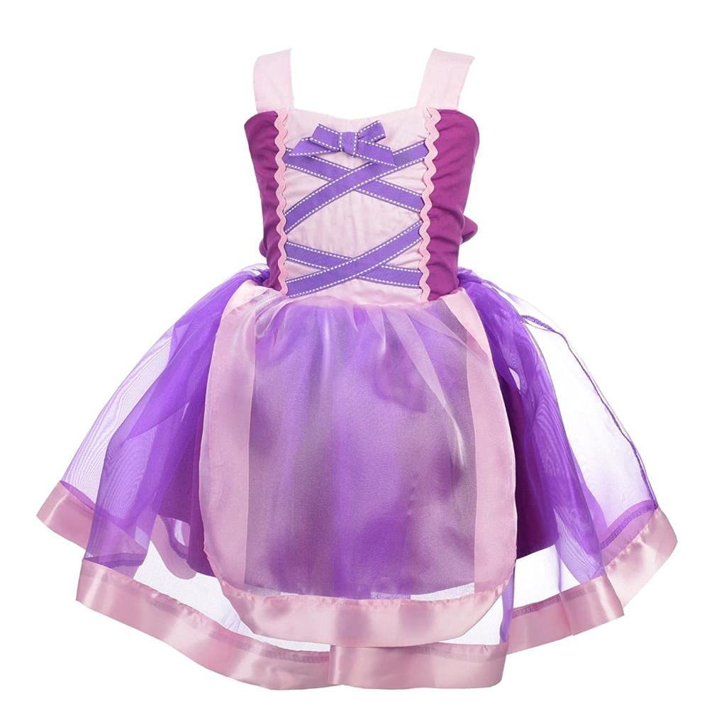 Lito Angels Princess Rapunzel Fancy Dress Up for Kids Girls, Halloween Costume Birthday Party Outfits Age 2-3 Years, Purple 221