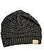 Thick Slouchy Knit Unisex Beanie Cap Hat,One Size,Charcoal