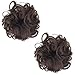 2 PCS Hair Bun Extensions Wavy Curly Messy Donut Chignons Hair Piece Wig Hairpiece-Darkest Brown 4thumb 1