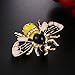 Botrong Crystal/Rhinestone Lovely Bee Gold Silver Plated Women's Collar Brooch Pin