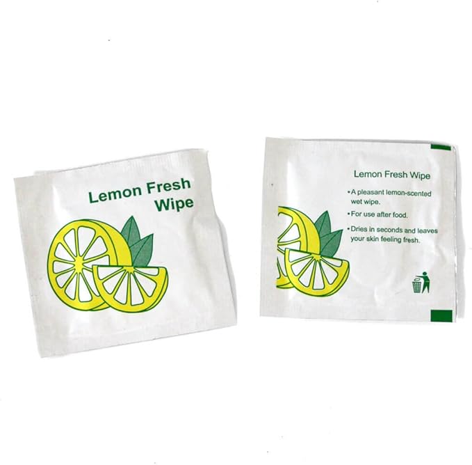 Thali Outlet® 100 x Lemon Fresh Small Wet Hand Wipes Cold