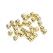 Linsoir Beads Round Crystal AB Stones Spacer Beads Gold Plated Hollow Metal Bracelet Beads 6mm Pack of 30 Pieces