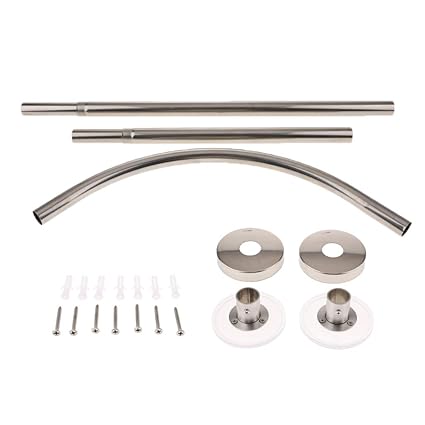 Amazon Com Magideal Extendable Corner Shower Curtain Rod Pole 17