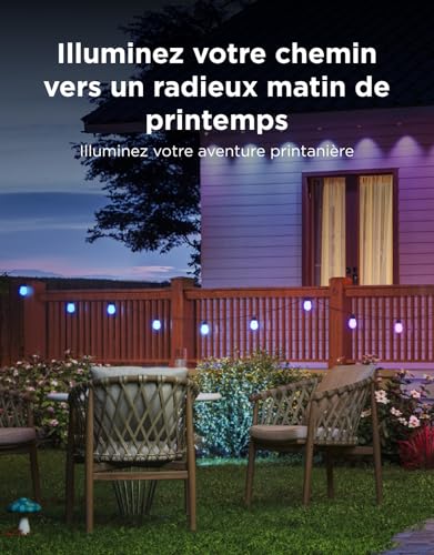 Govee Outdoor String Lights, 15M RGB LED Bulbs Warm White, WiFi Garden Lamp, Works with Alexa, APP Control, IP66 Waterproof, 111 Stage Modes, Dimmable Christmas Outdoor Decoration