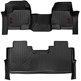Rough Country All Weather Floor Mats Set for Ford F-250/F-350 SuperDuty (2017-2025) CrewCab with Bench Seat - Non-Slip Waterproof Flexible Floor Mat, Front & Rear Set