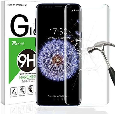 Galaxy S9 Plus Screen Protector, Rusee Full Cover Galaxy S9 Plus Glass Screen Protector Bubble Free, HD Ultra-Clear, Anti-Scratch for Samsung Galaxy S9 + Plus