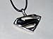 SuperMan/SuperGirl (Man Of Steel Style) 3D Stainless Steel Petite Pendant w/Leather Style Necklace