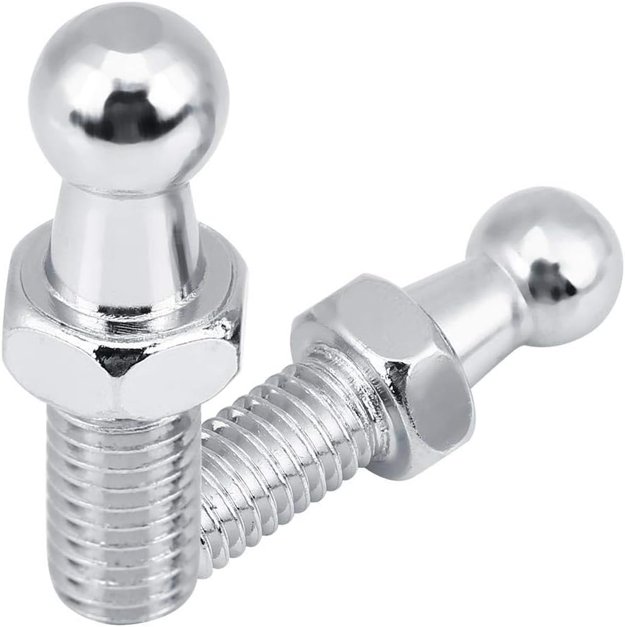 Qiilu 2 pcs M8 Car Stainless Steel Ball Stud Bolt for Gas Struts Ball Ended Bonnet, silver - Image 3