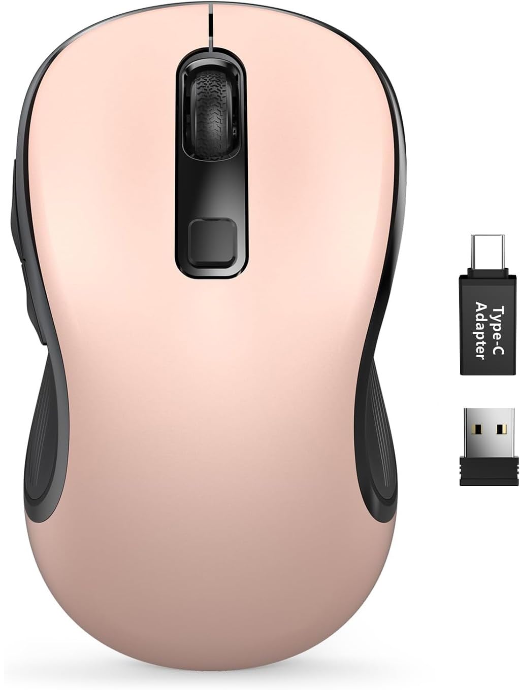 Photo 1 of Trueque Wireless Mouse for Laptop, 2.4GHz Ergonomic Computer Mouse with Back & Forward Buttons, 3 Adjustable DPI Levels, 6 Buttons, Optical USB Cordless Mice for Windows PC (Pink, 1 Pack)