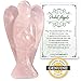Earth Therapy Pocket Guardian Angel with Serenity Prayer Card - Pink Healing Stone Figurine - Rose Quartz