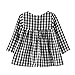 BOBORA Little Kids Baby Girls Long Sleeve Dress White and Black Plaid Tunic Dress
