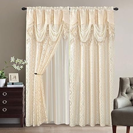 elegant home cortinas de ventana set