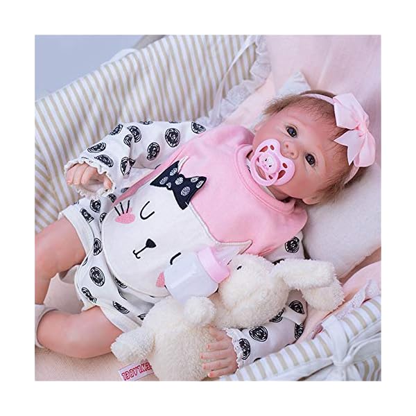 MAIHAO 45cm Lebensechte Puppe Reborn Babypuppe Mädchen Weiche Vinyl Silikon Puppen Reborn Babys Dolls Augen Zu