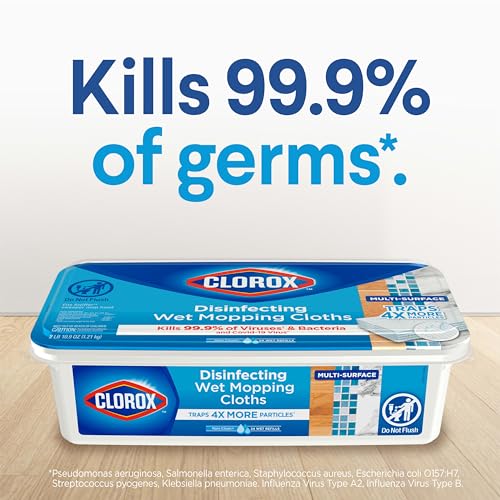 Clorox Disinfecting Wet Mop Pad, Disposable Mop Heads, Multi-Surface Floor Wipes, Rain photo 9