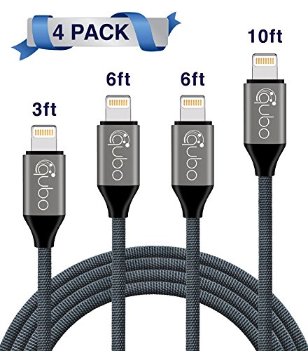 Iphone charger - lightning cable - 4pack 3ft 6ft 6ft 10…