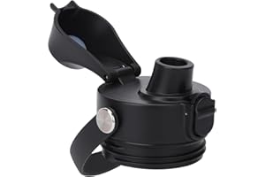 POYAKU Auto Spout Lid for Yeti Rambler 12/18/26/36/46/64 Oz Chug Cap Replacement with Soft Handle for RTIC | Leakproof | BPA Free | Dishwasher Safe (Aotu Spout Lid, Black)