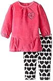 Calvin Klein Baby-Girls Newborn Hot Pink Tunic with Printed Leggings, Pink, 0-3 Months