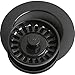 Elkay LKD35BK Black Polymer Disposer Flange Fitting with Removable Basket Strainer and Rubber Stopper