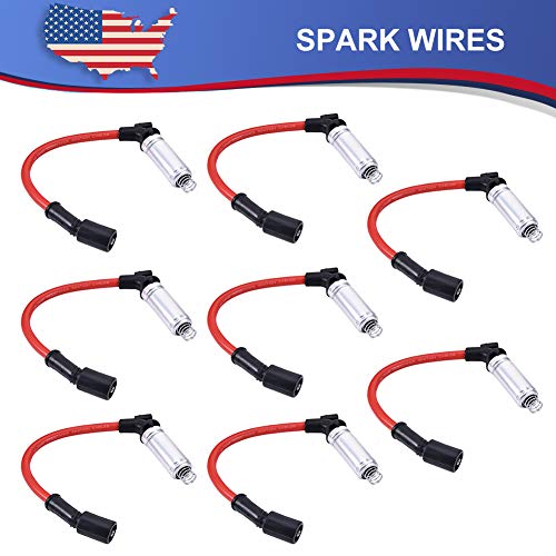 Ai CAR FUN 8 PCS 1 Set Spark Plug Wires for 2000-2009 CHEVY GMC V8 etc