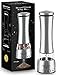 Electric Salt & Pepper Grinder By Beyond Flavor | Battery Operated Stainless Steel Salt Grinder | LED Light & Adjustable Coarseness| Gift Wrap | Free Bonus- Recipe E-Book