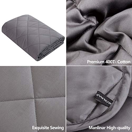 Manlinar Cozy Cotton Weighted Blanket 15 Lbs , 60"x80"Queen Weighted