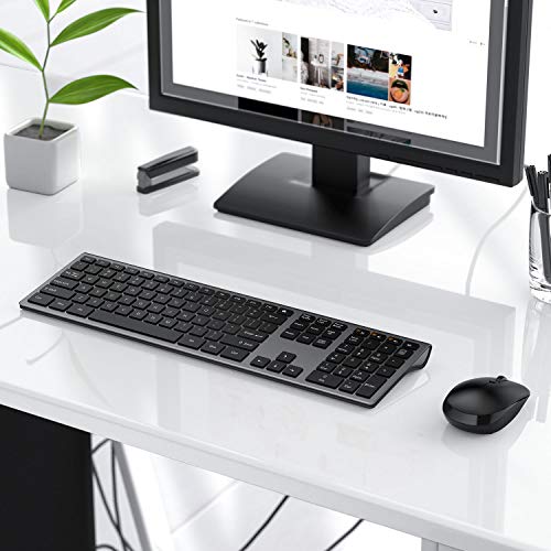 Wireless Keyboard and Mouse Combo - LEKVEY Slim Keyboard Mice, 2.4GHz 109 Keys Full Size Wireless Keyboard Mouse Set, with Number Pad, Silent Click, Stylish Design, US Layout (QWERTY), Space Gray - Thumbnail 6