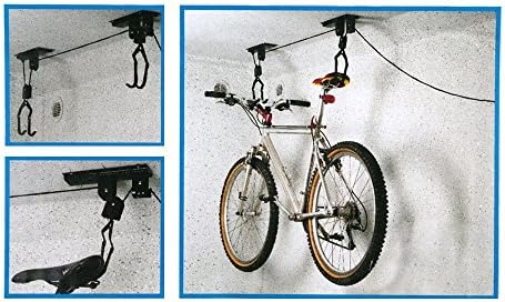 Fit Accessory New Bike Pulley Rack Hanging Bike up Equipment Bicycle Lift Ceiling Mounted Hoist Storage Garage Hanger Component Set