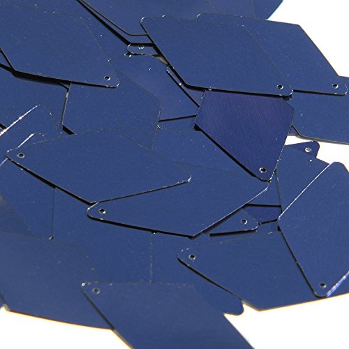 Navy Blue Metallic Sequin Long Diamond 1.75 inch Metallic Couture Loose Paillettes. Made in USA.