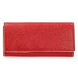 Foxpic New Fashion Women Purse Wallet Card Holder Phone Double PU Zip Handbag Red