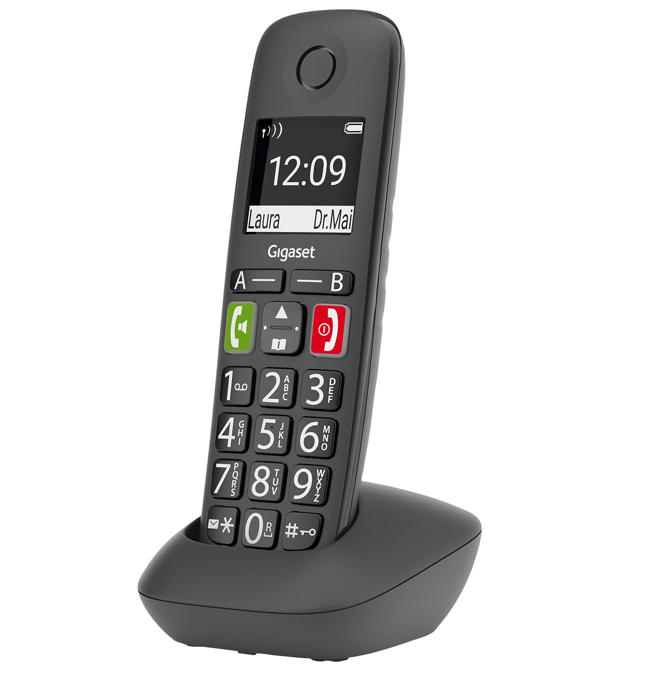 Gigaset E294 - DECT Telephone - Designed for the Elderly - Hearing Aid Compatibility - Large Display and Buttons, Titanium Grey [UK Version]
