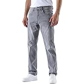 GAIAKOU Mens Jeans for Men Fashion Slim fit Men's Work Pants Loose Stretch Straight Leg Mens Regular Relaxed Baggy Stretchy