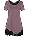 Messic Women's Casual Round Neck Short Sleeve Chiffon Layered T-Shirt Tunic Tops