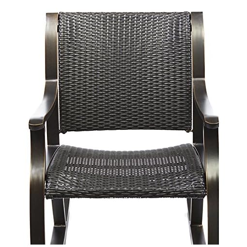 Dali Rattan Rocker Chair Weather Resistant Wicker Rocking Armchair Outdoor Patio Glider Lounge Chair Beachfront Decor