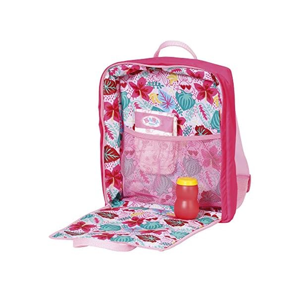 BABY born Holiday Wickelrucksack, Puppenwickeltasche in pink inkl. 1 Windel und Puderdose, 829233 Zapf Creation – Bild 3