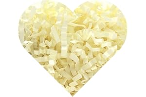 YHXKJ Crinkle Paper for Gift Box (1/2 LB) Crinkle Cut Paper Shred Filler,Shredded Paper Filler Packing Gift Wrap Easter Basket Grass Filler-Milky White