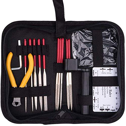 Guitar Maintenance Set Guitar Repair Kit with String Action Ruler Gauge Guitar String Winder Cutter Guitar Ukulele Bass