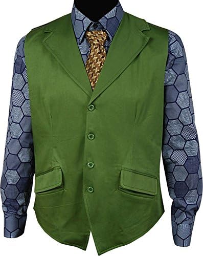 Fangcos Dark Knight Joker Costume Hexagon Shirt+Vest Large