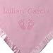 Custom Catch Personalized Newborn Gift Baby Blanket for Girl - Name with Infant Heart Feet Design - Pink or Blue (1 Line Text)
